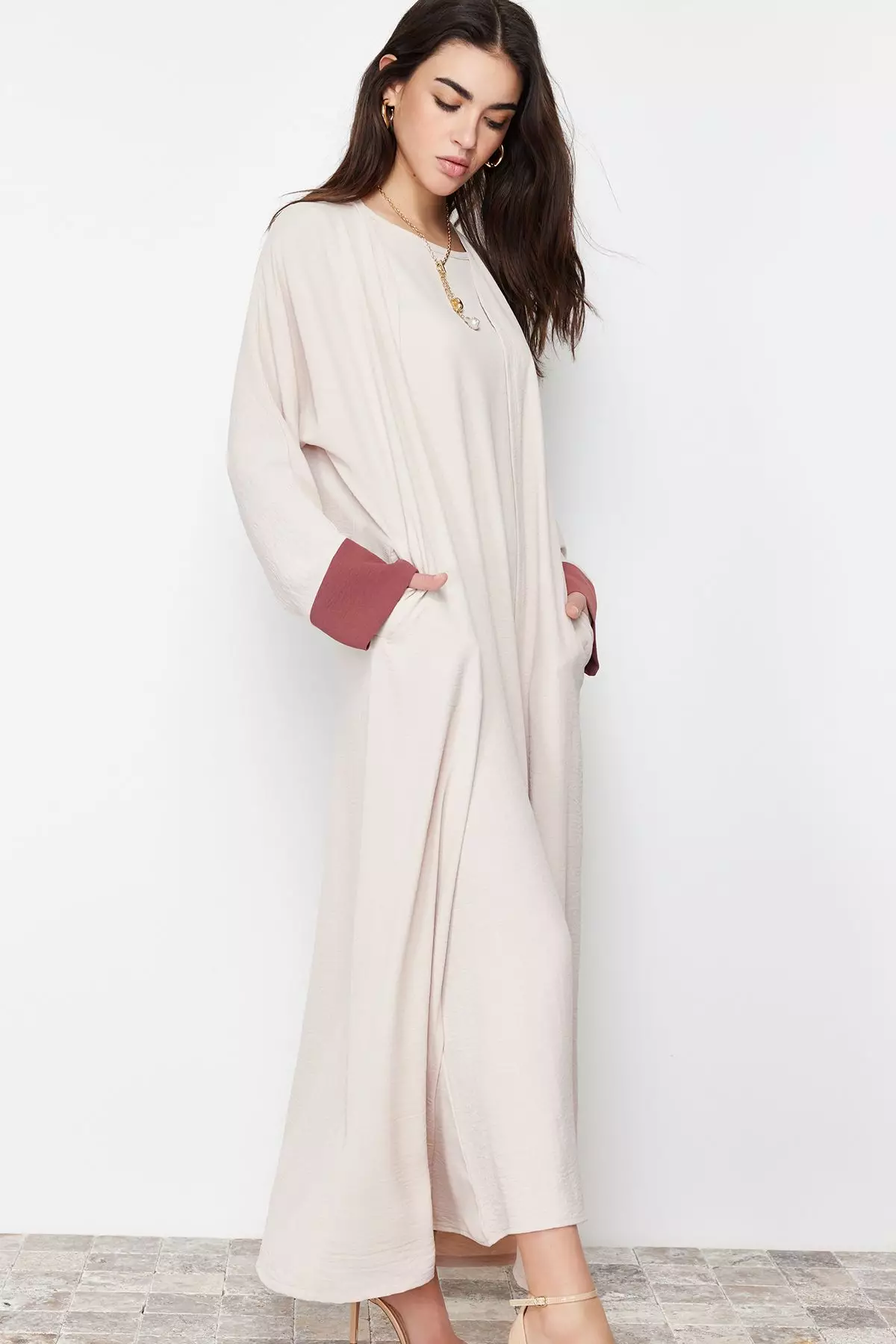 Modest Color Block Abaya 2-Piece Set