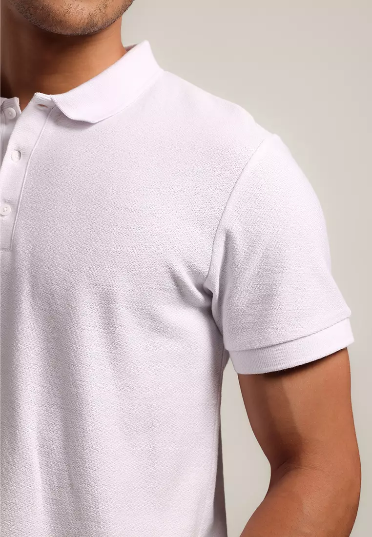 MOC - Kaos Polo Polos Pria Lengan Pendek Bentley - White