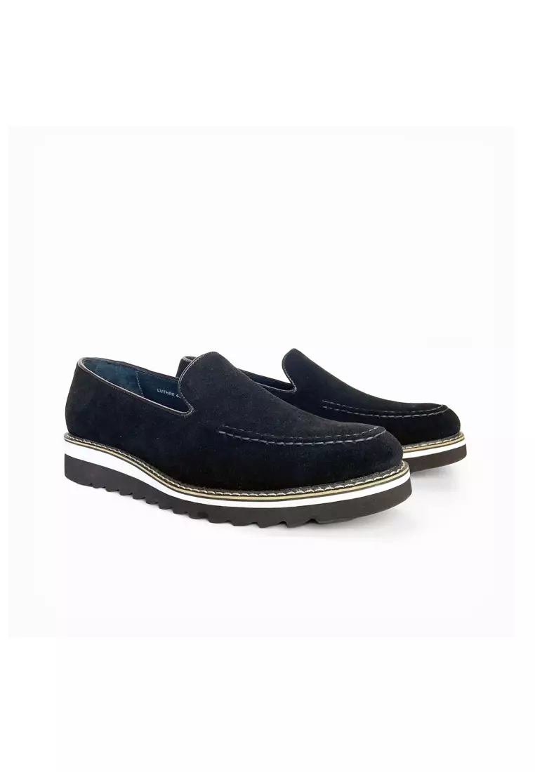 Bristol Navy Blue Suede Tassel Loafers