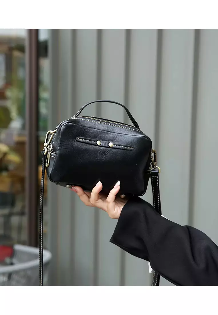 Fashion Top Layer Cowhide Shoulder Crossbody Handbag
