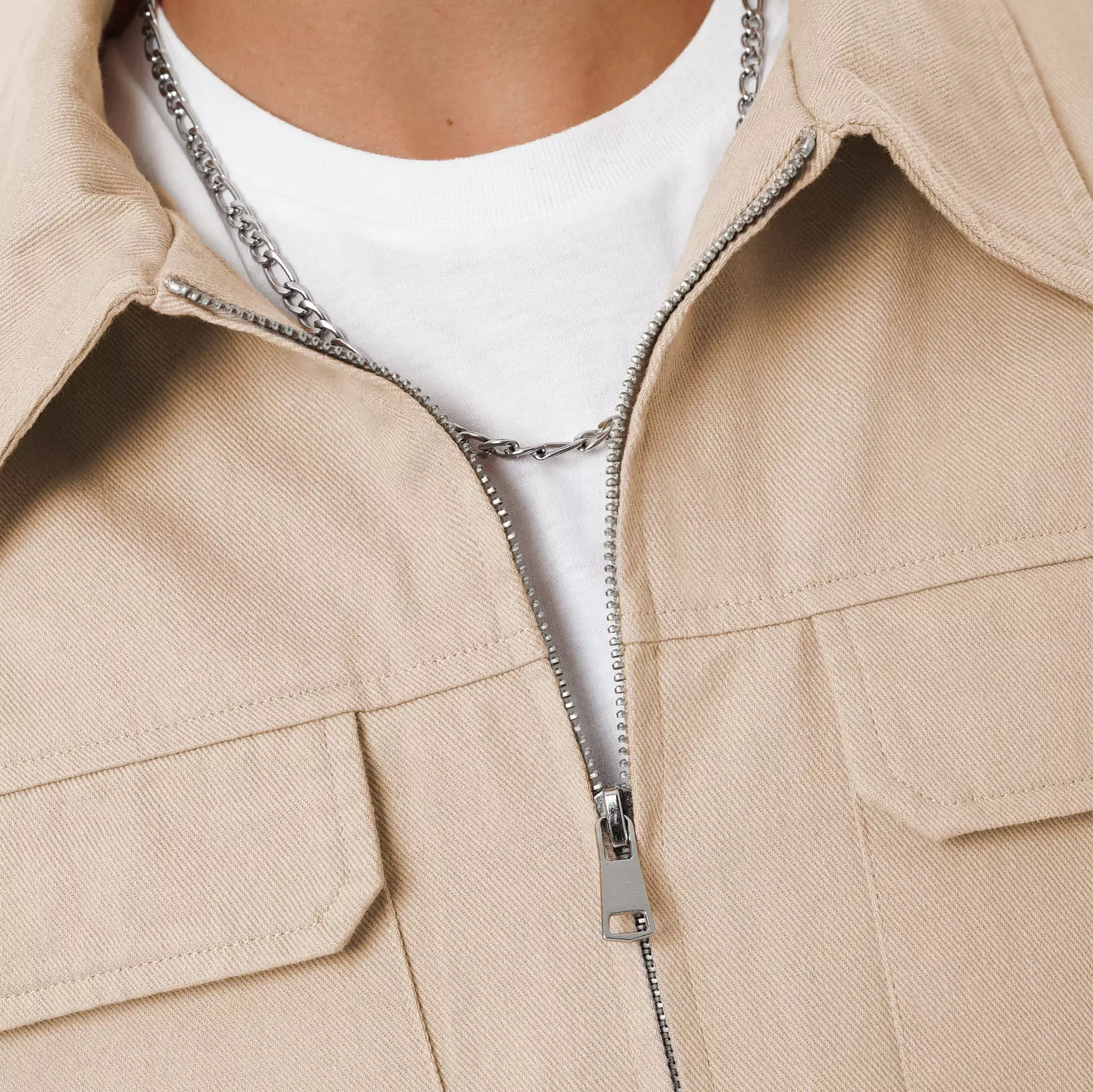 CELCIUS Relaxed Fit Zip Up Jacket Overshirt I31000412C Khaki