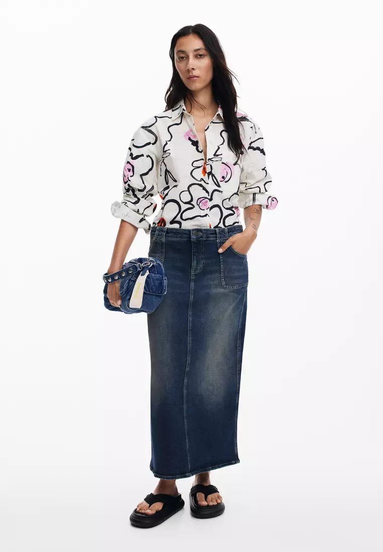 Desigual Woman Light floral shirt.