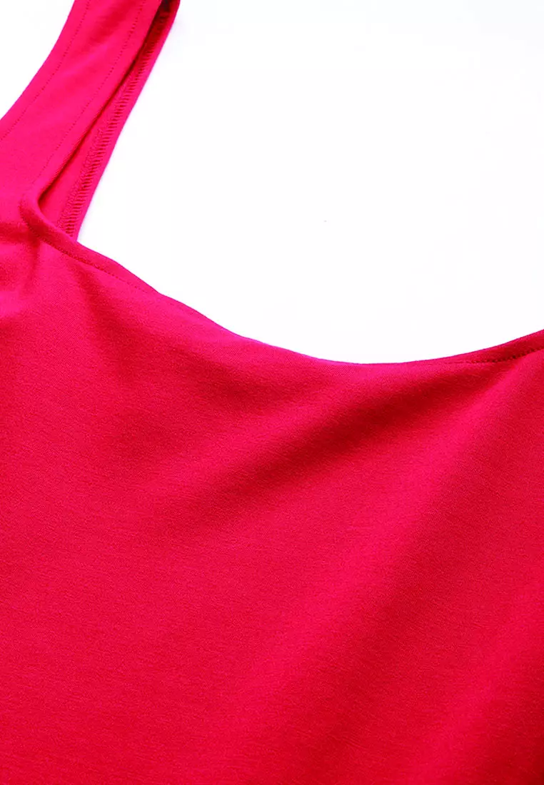 Slim Fit Mini Dress In Burgundy