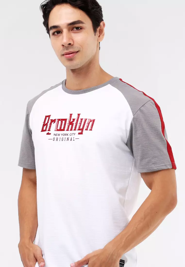 Round Neck Streaky Short Sleeves