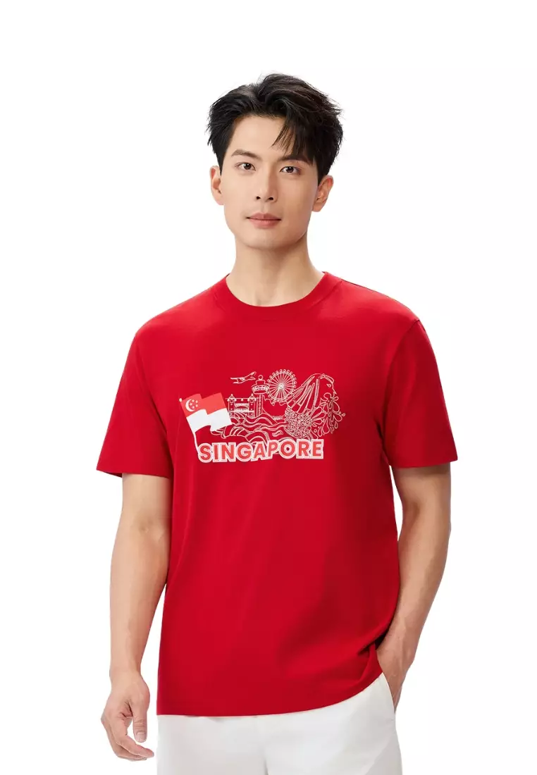 Giordano Men NDP 2026 Collection Slim Fit Crew Neck Printed T-Shirt (Singapore National Day Parade Collection)