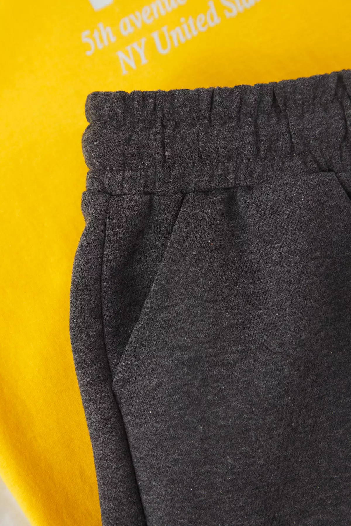 Yellow Male Child Cotton City Printed T-Shirt Shorts Knitted Bottom-Top Suit Tkdss25Au00028