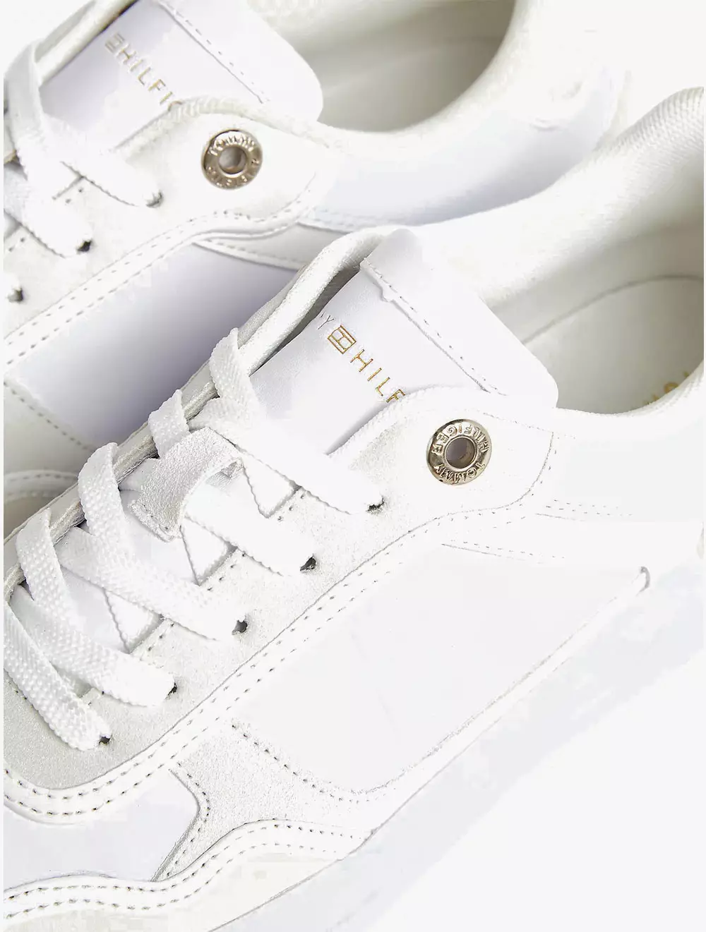 TOMMY HILFIGER - WEBBING MONOGRAM BASKETBALL TRAINERS - White - white