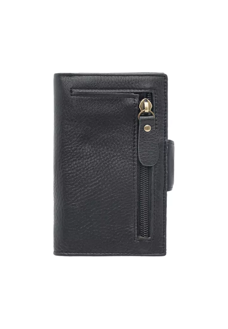 LancasterPolo Top Grain Cow Leather Unisex Bifold Medium Wallet with Snap Closure PWB 20872