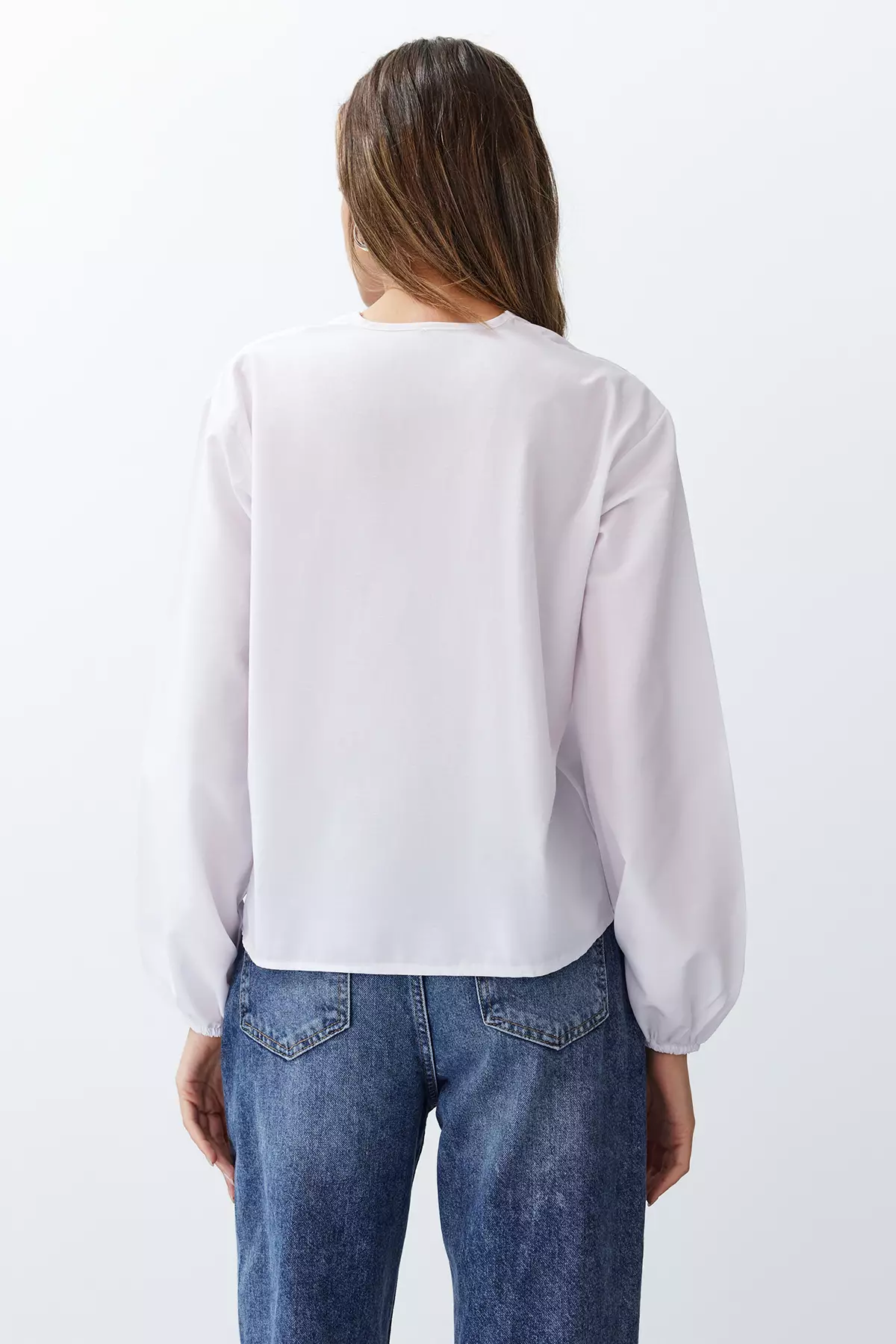 White Front Tie Shirt