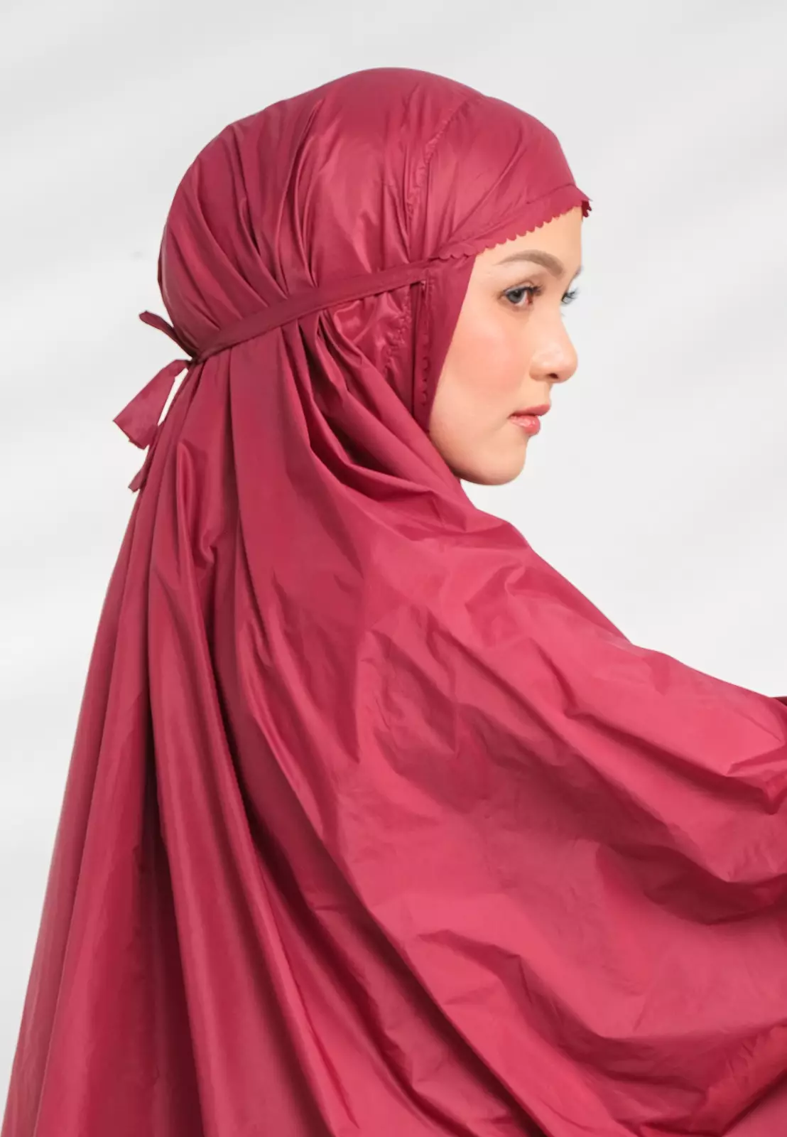 Devania Prayer Set Majesty Maroon - Mukena Dewasa Polos 2 in 1 - Bahan Parasut