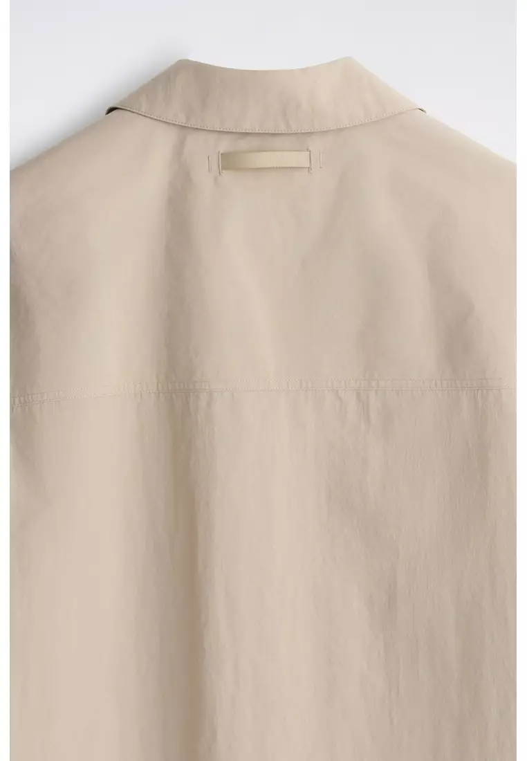 TAILORED OPEN-COLLAR NYLON SHIRT