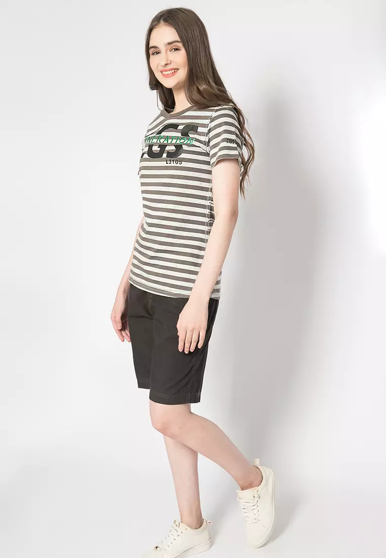 LGS - Kaos Wanita - Lengan Pendek - Warna Coklat LLTS.520.T652M.034.7C