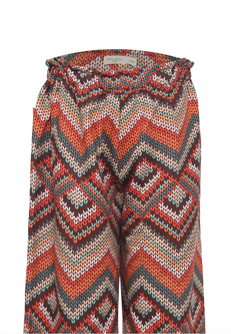 Pito Dito Girl Gransiska Celana Panjang Anak Perempuan Motif Abstrak Warna Multicolor - Size 4