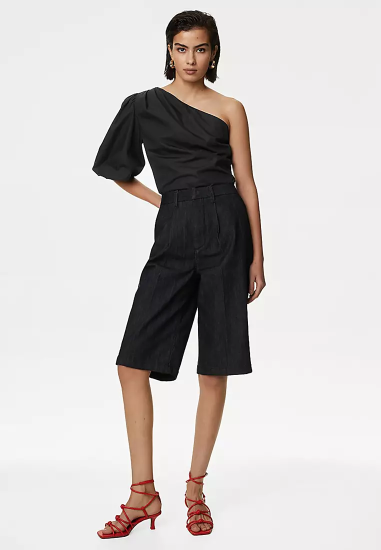 Pure Cotton One Shoulder Blouse