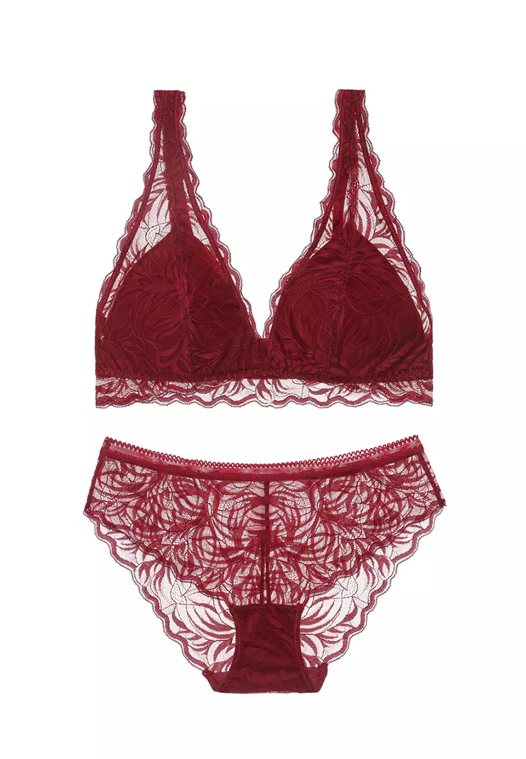 Buy ZITIQUE Women's Comfy Seamless Triangle Cup Lingerie Set (Bra And