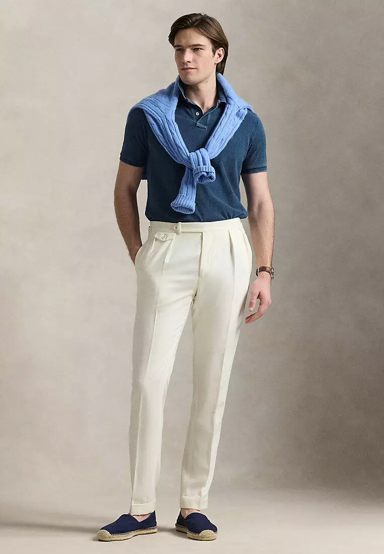 Custom Slim Fit Indigo Mesh Polo Shirt