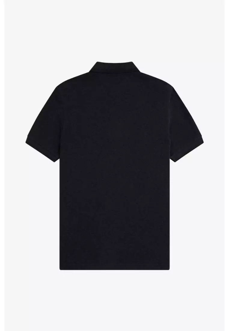 Fred Perry M3600 Twin Tipped Fred Perry Shirt (Charcoal Marl / Black / Black)