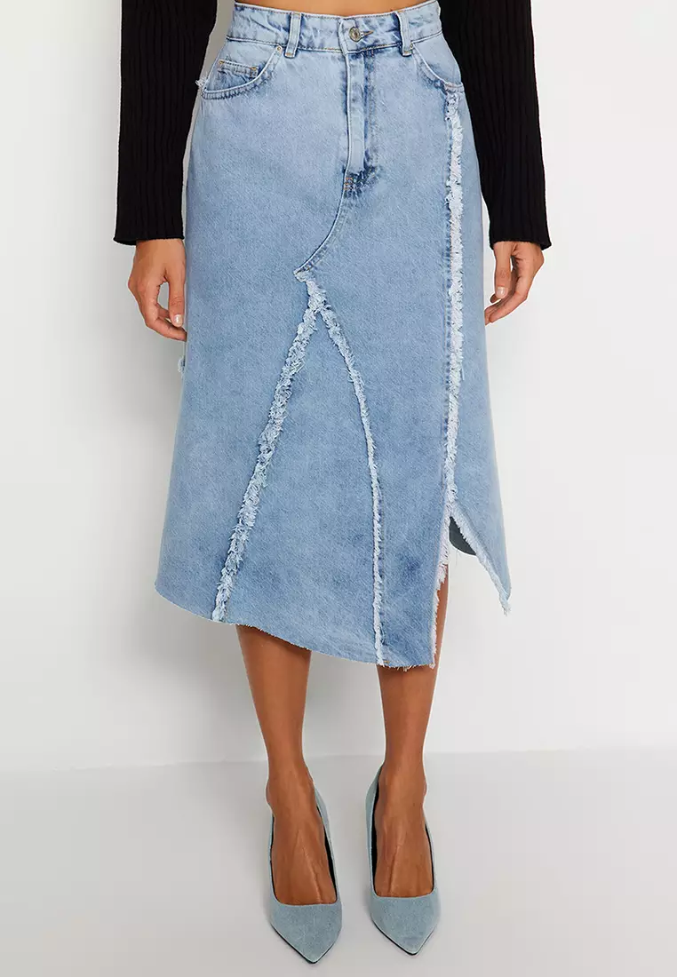 denim skirts midi