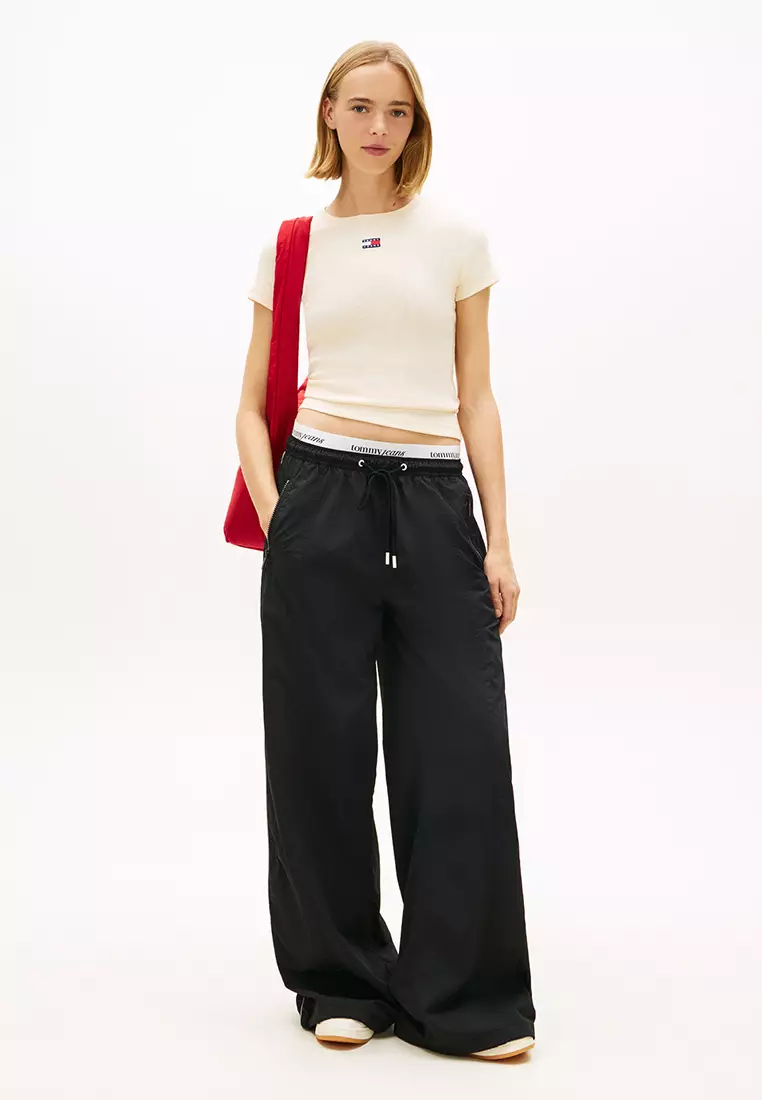 商標羅紋修身T恤 - Tommy Jeans