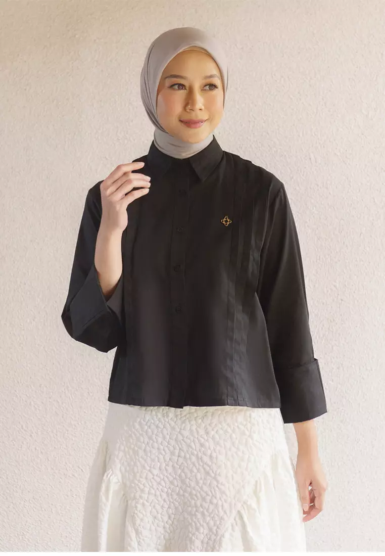 Jenna and Kaia - Felia Top Black - Kemeja Wanita
