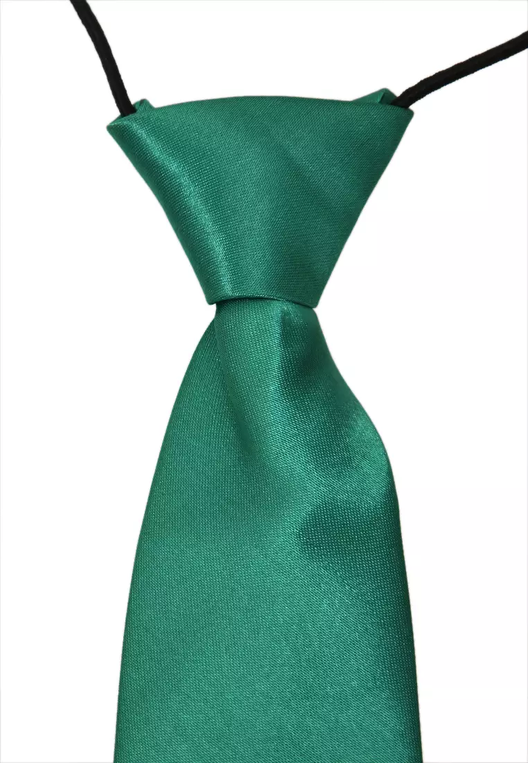 Deborah Aksesoris Fashion Dasi Instan Anak Pria Motif Polos Child Tie Material Satin ORIGINAL - Green