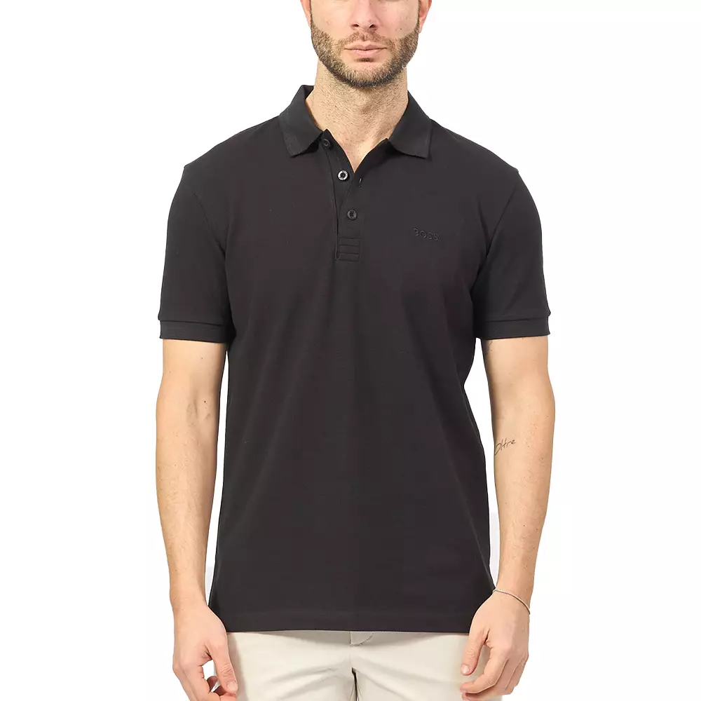 Style Paddy Contrast Logo Polo Shirt Black