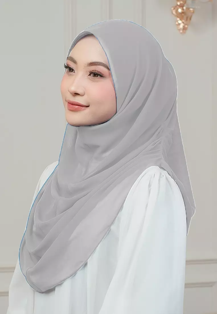 HIJAB INSTAN AURORA - SILVER GREY