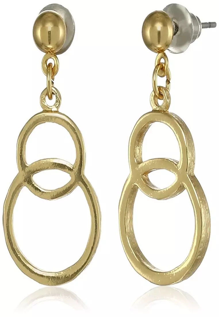 Gold hoop hot sale dangle earrings