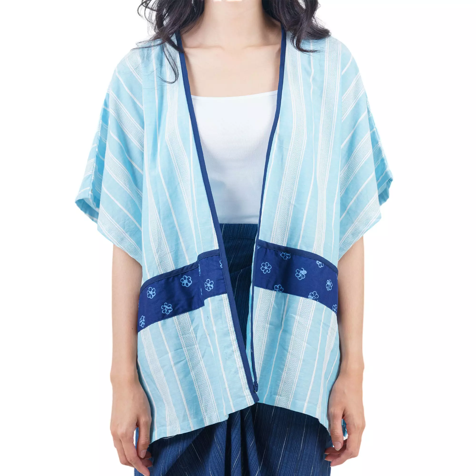 Blazer Outer Batik Wanita - Bhatara Batik Mischa - Atasan Batik Modern Lengan Pendek