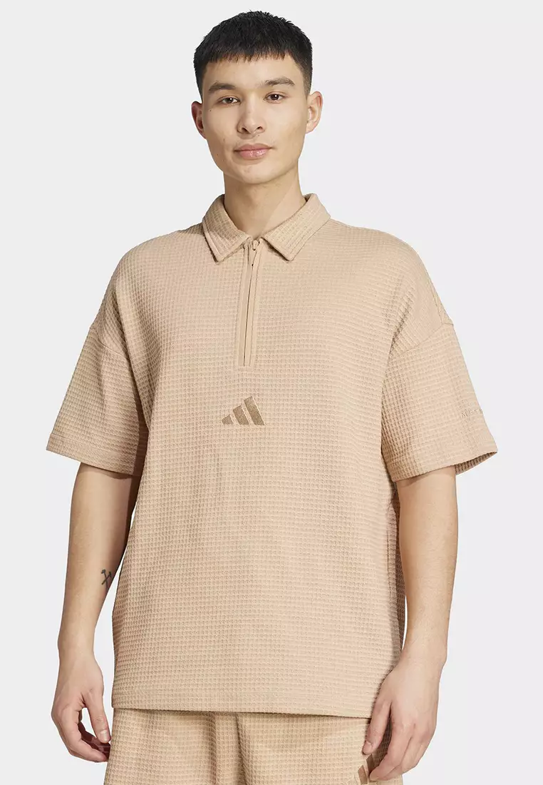 Buy ADIDAS All SZN Waffle Knit Half-Zip Polo Shirt Online | ZALORA