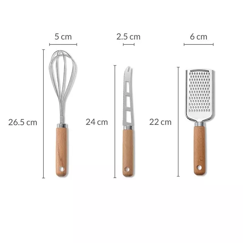9pc Wooden Kitchen Gadget Set