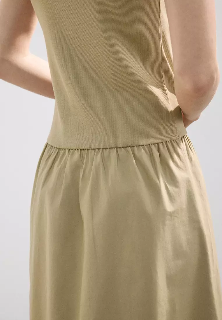 Contrast-Bodice Dress