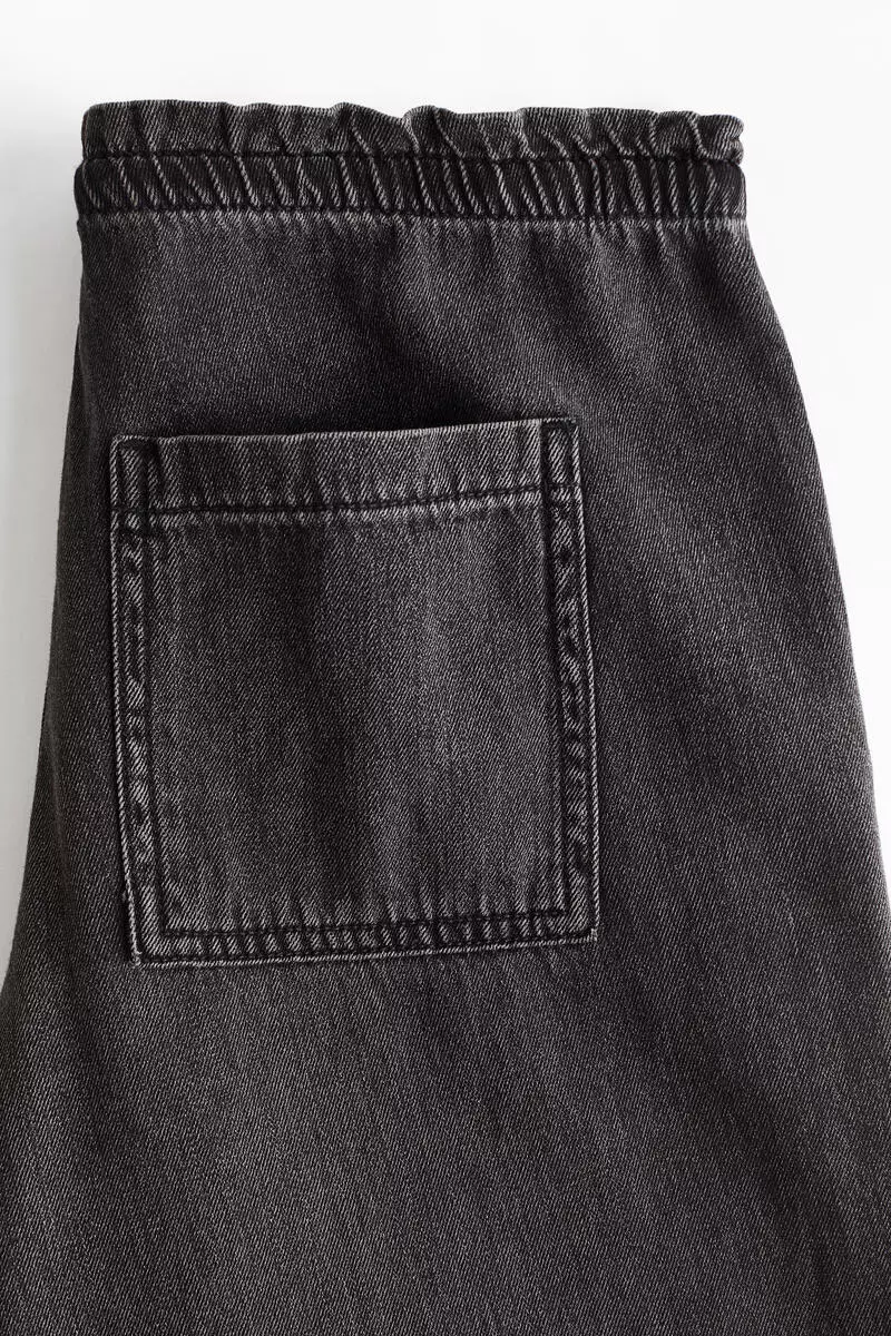 Denim pull-on trousers