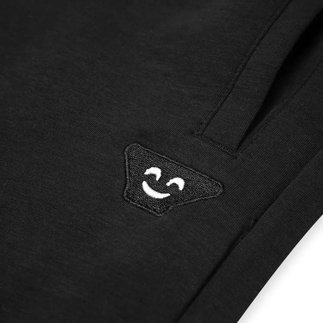 Emoji Patch Logo Jogger Pants Black