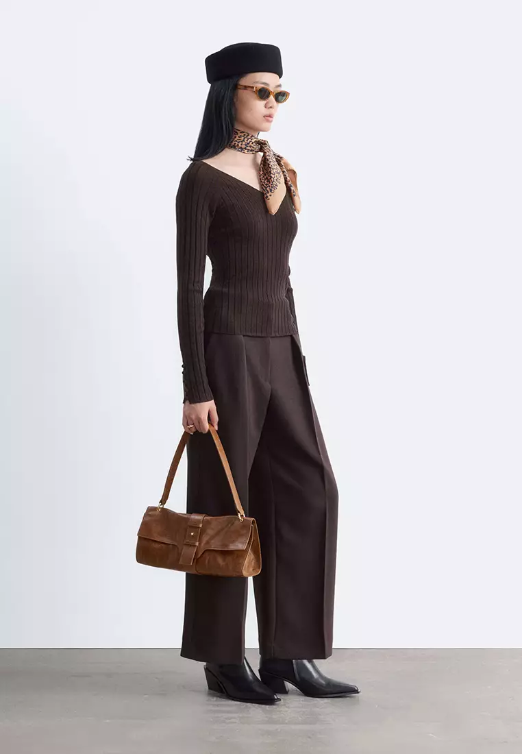 Buy & Other Stories Ribbed Wool V-Neck Top 2026 Online | ZALORA