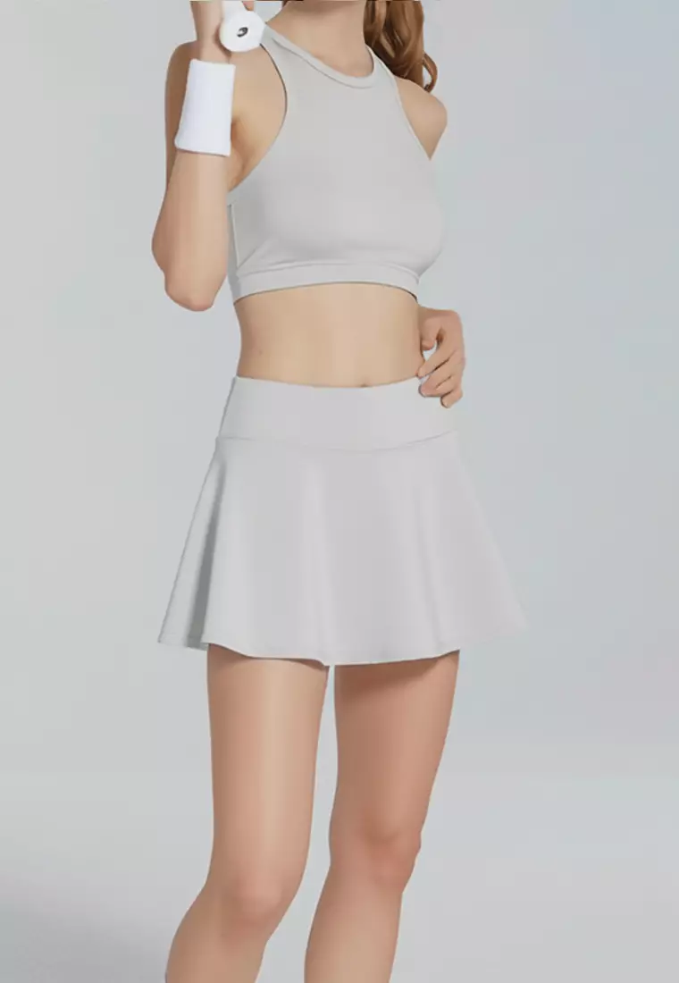 LB130 Rok Padel Tenis Wanita Legging inside Skort ada Kantong TdBolt oatmeal