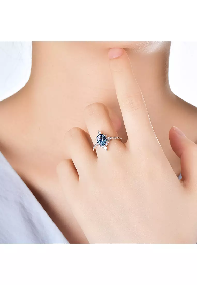 [ Alexandrite Collection ]  Moya Stella Alexandrite Ring WG - Cincin Alexandrite s925 by Her Jewellery