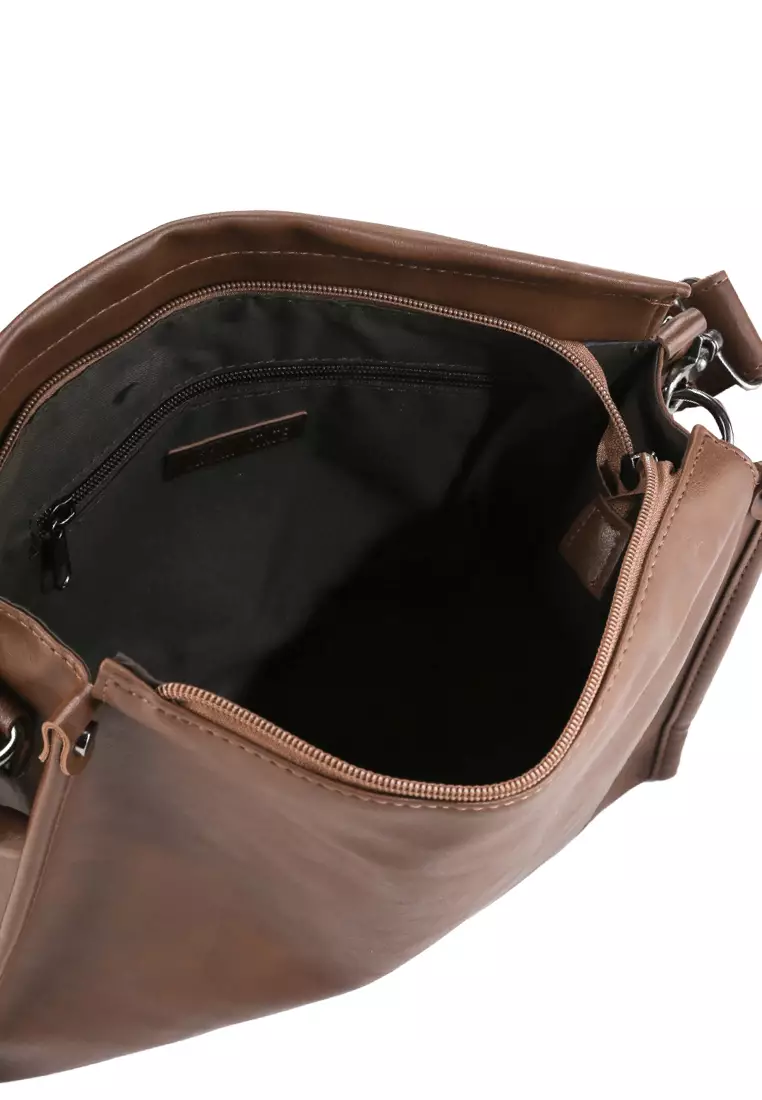 Distressed Leather Concept Crossbody Bag