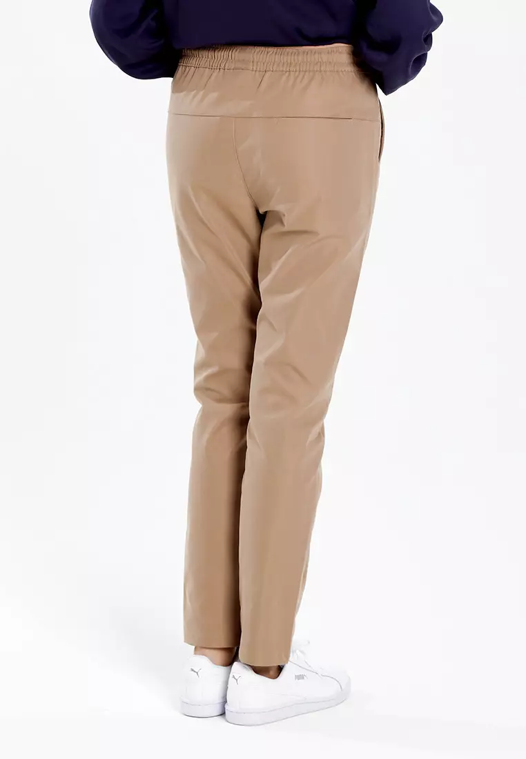 Forest Ladies Plain Elastic Waist Long Pants Women Casual Pants | Seluar Panjang Perempuan - 810503-13Khaki