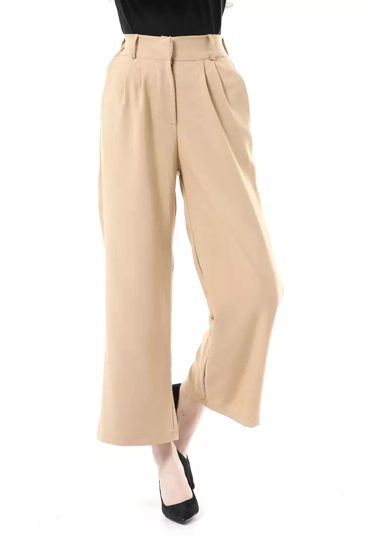 Adella Cullote Pants Bawahan Wanita Premium Quality - Cream