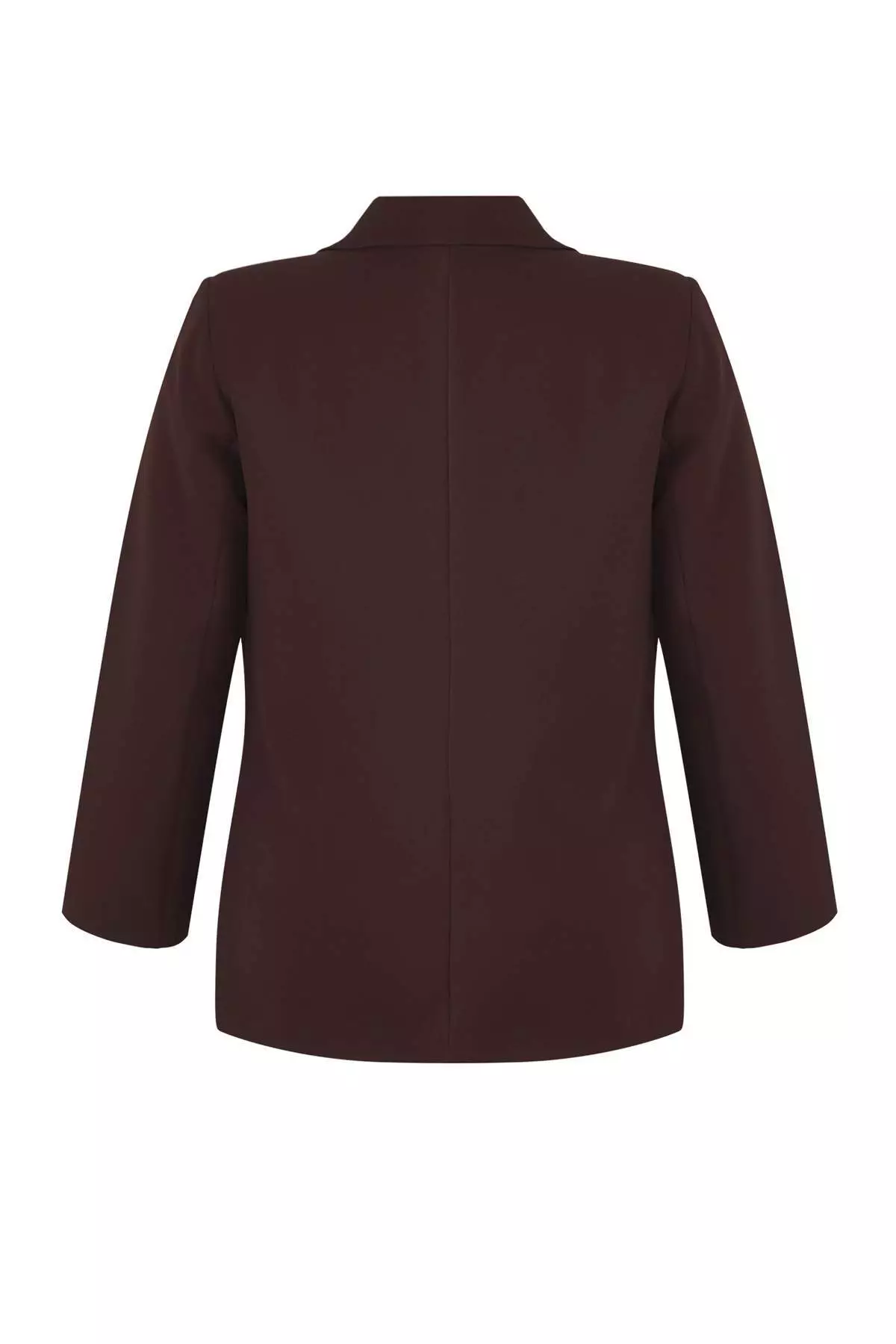 Brown Snake Patterned Lined Woven Plus Size Jacket