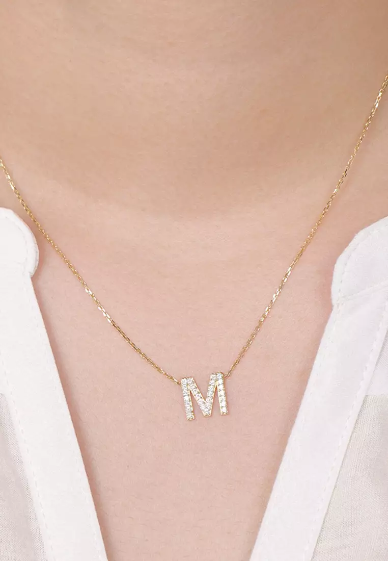 14k gold shop m necklace