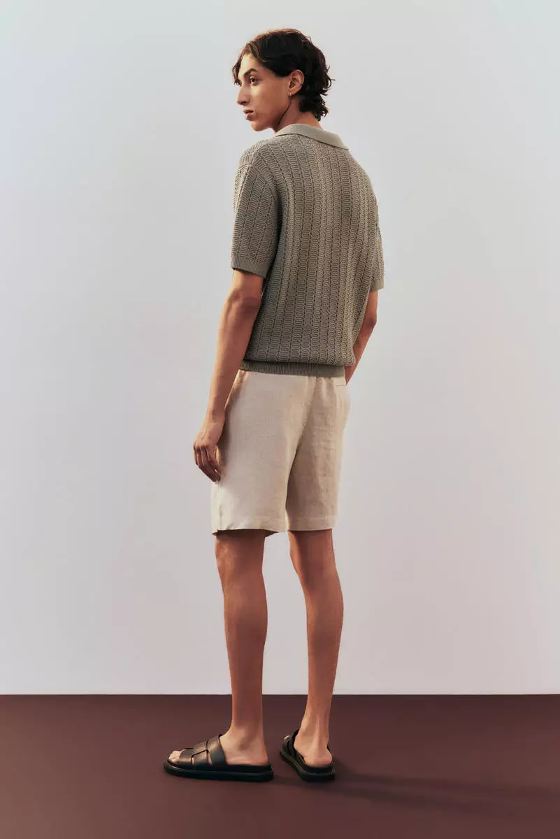 Regular Fit Textured-knit polo shirt