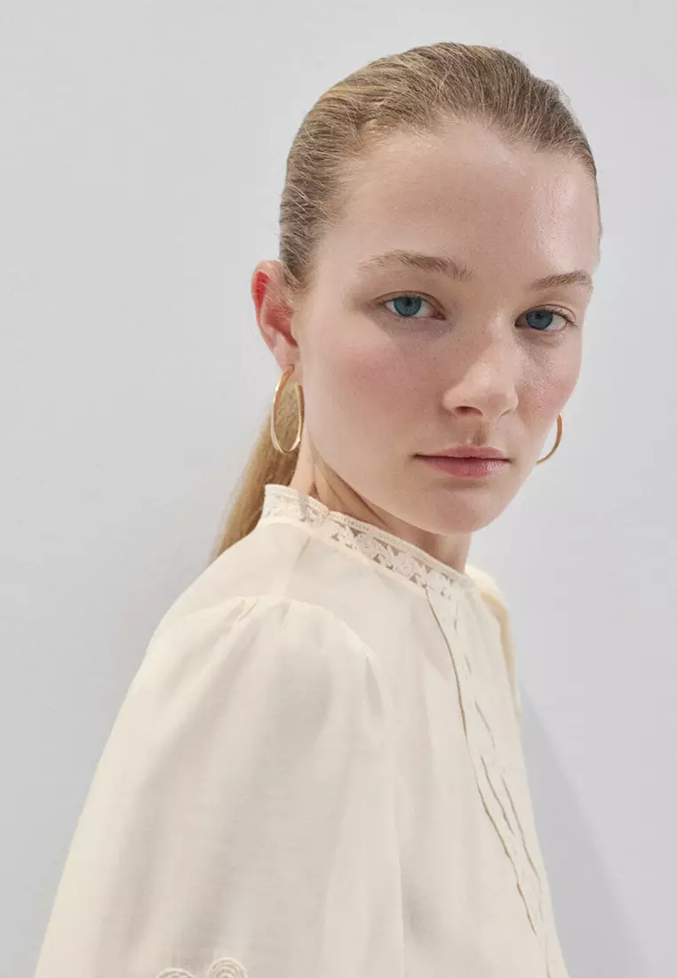 Blouse With Floral Embroidery