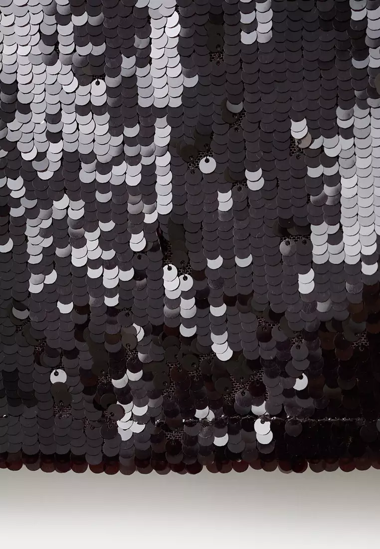 Flared Sleeves Sequin Top