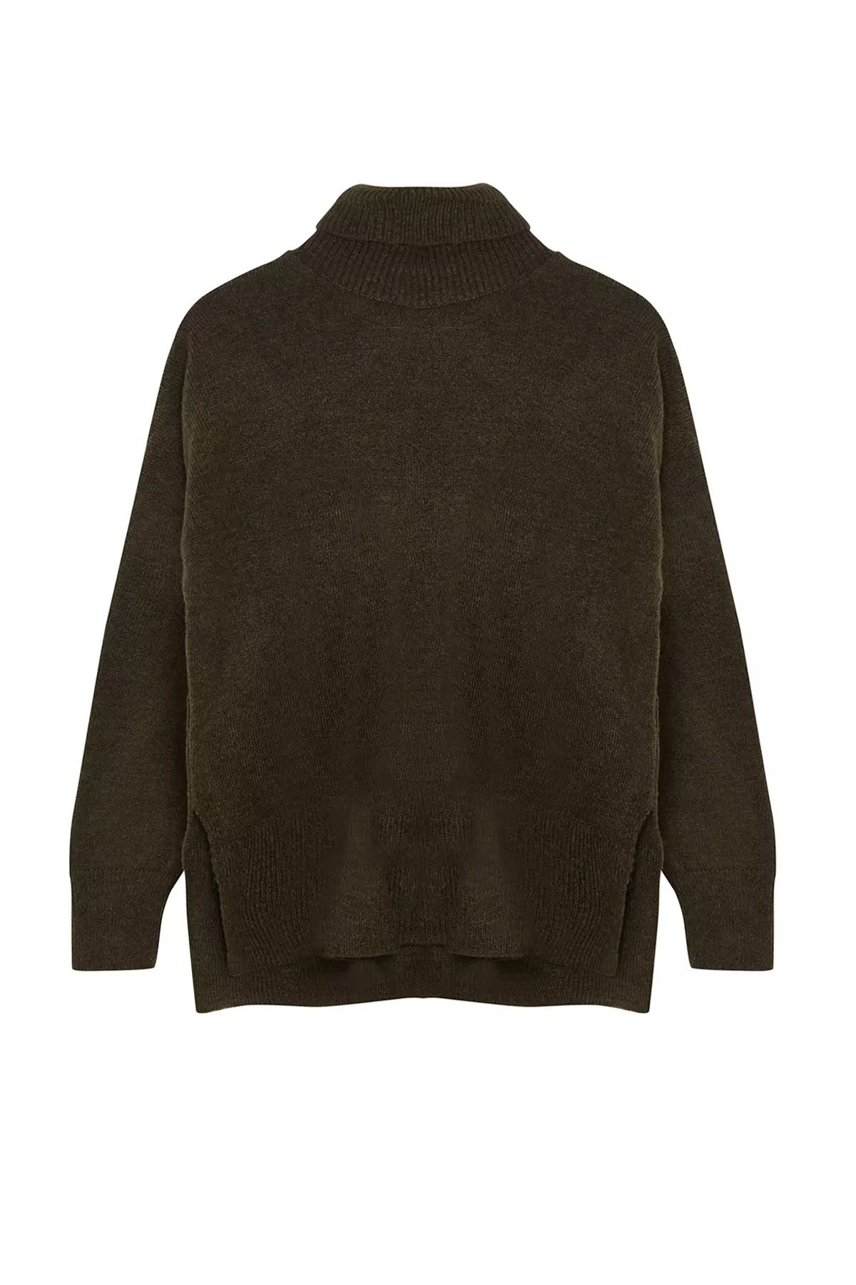Khaki Soft Texture Wide Pattern Knitwear Sweater TWOAW20XS0026