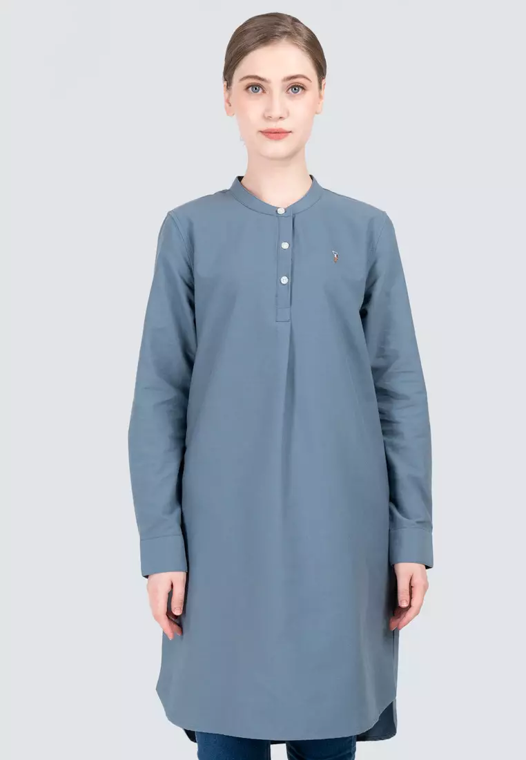 Polo Haus - Women’s Oxford Long Sleeve Shirt Dress WBSD002