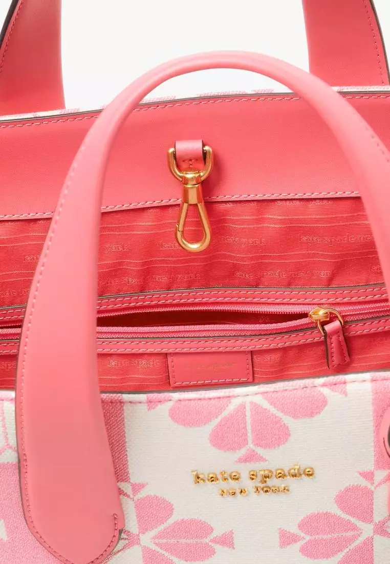 Kate Spade Flower Two-tone Canvas Manhattan Large Tote Pink