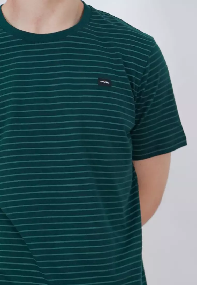 Ryusei Kaos Pria Kitagawa Stripe Pine Grove