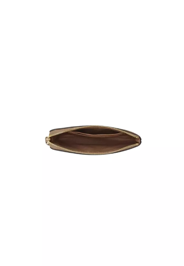 Coach Corner Zip Wristlet In Taupe CV396